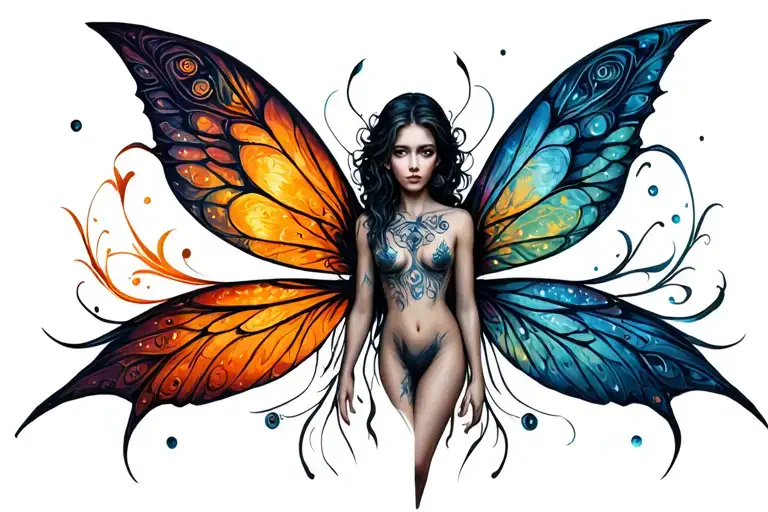 Fairy Dark Very Complex Confusing Tattoo Design Inspired For Men