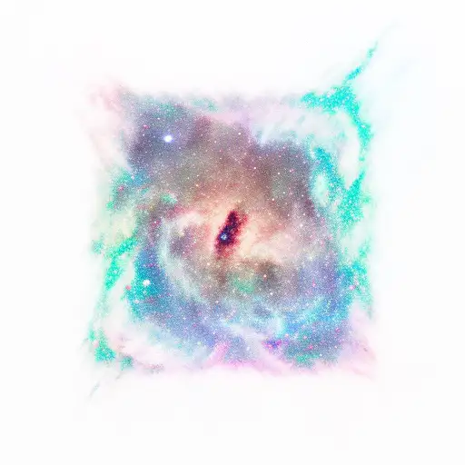 Space Themed Galaxy Nebula In Mainly Blues And Greens And Pinks