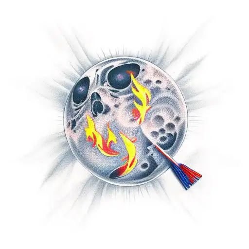 Match With Flame And Moon