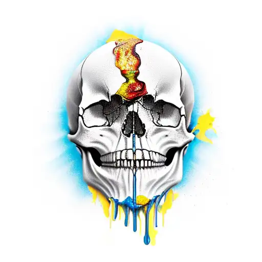 Skull With Melting Face