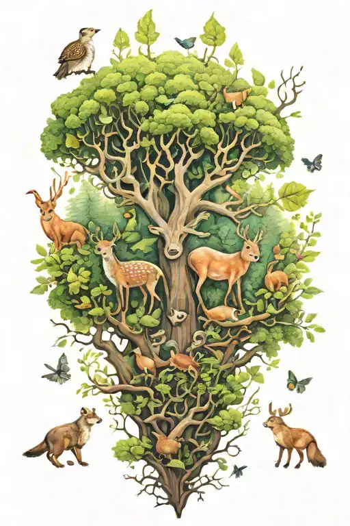 German Forest Animals In A Magical Forest