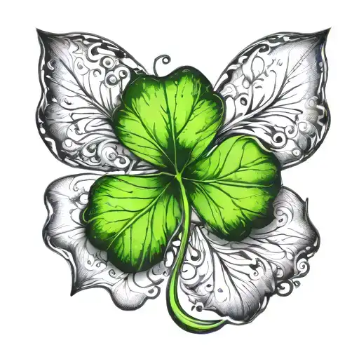 A 5 Leaf Clover With One Falling Off