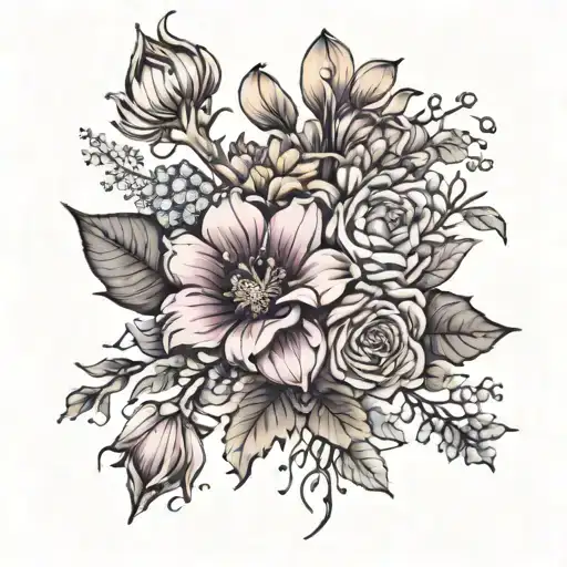 January February September October December Birth Flower Bouquet