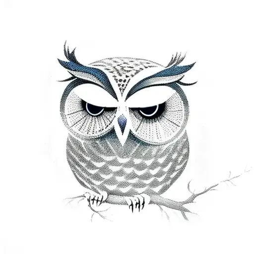 Owl With A Tree Of Life