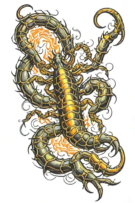 Fire Surrounded And Scorpion