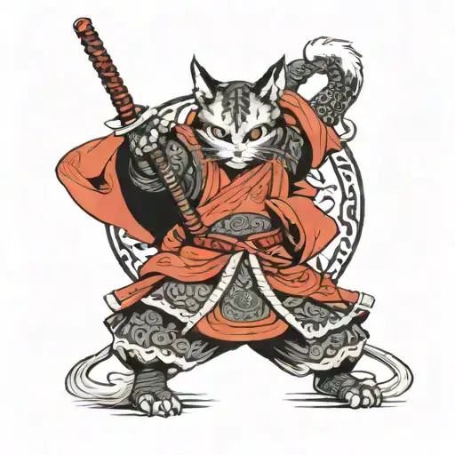 Gato Samurai Ronin Samurai