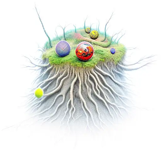 Mycorrhizal Network Stretching Out From Cragly Dr Seuss Tree Roots