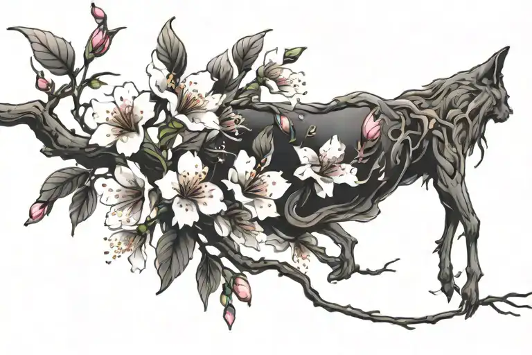 Japanese Cherry Blossom With Dark Theme