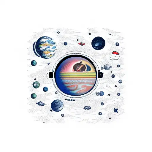 Astronaut Universe Galaxy Minimalistic Less Colors