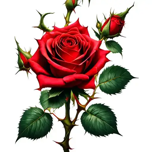 Red Rose With Thorn