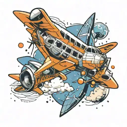 Airplane Surrounded By Space