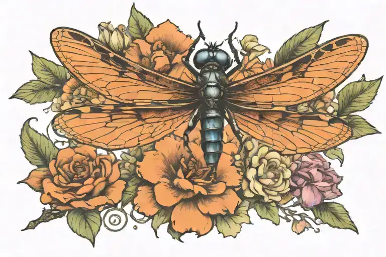 Semicolon Dragonfly Flowers