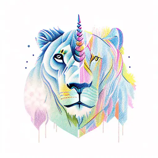 A Lion And A Bear And A Unicorn In The Woods