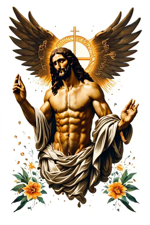 Christianity Tattoo Featuring Jesus Surreal Full Back