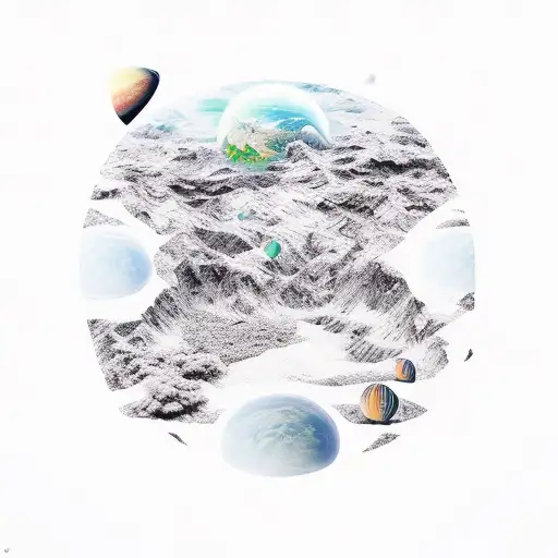 A Surreal Mix Of Nature Elements And Space Imagery