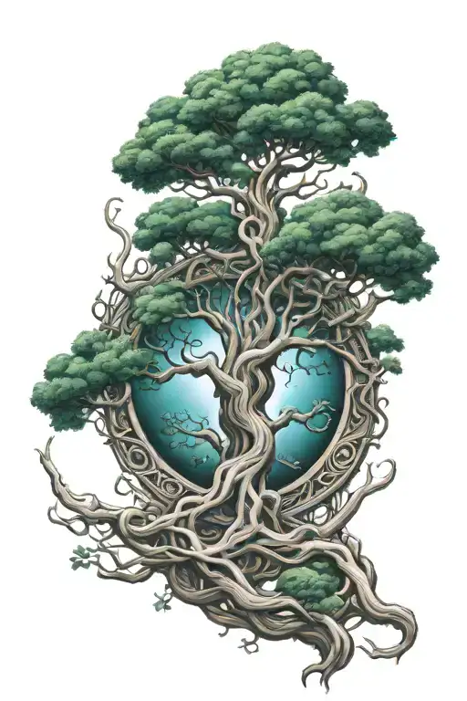 Yggdrasil Tree Intertwined Infinity Symbols Incorporated