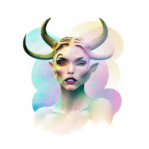 Earthy Taurus Sexy Space Woman Silhouette