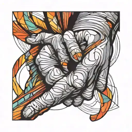 Abstract Lines On Hand