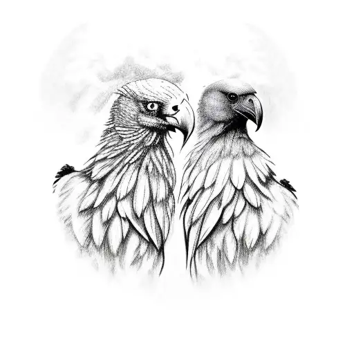 Two Headed Raven Holding Heart