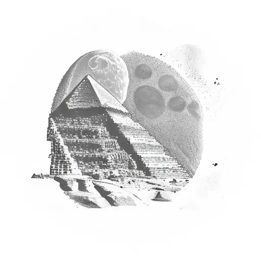 Egypt Pyramid Moon Desert River Nile