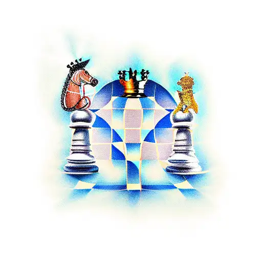 Chess Queen And Chess Knight