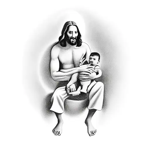 Jesus Handing A Baby Boy To A Father In His Dream