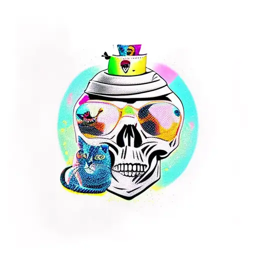 Skull With Cats