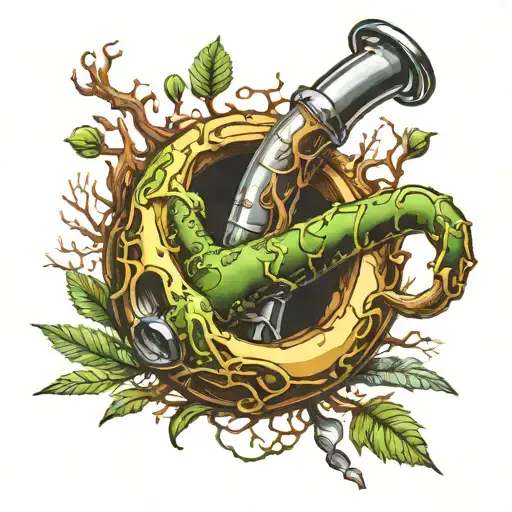 Crack Pipe Lauhing Surrounded By Forest Alcohol