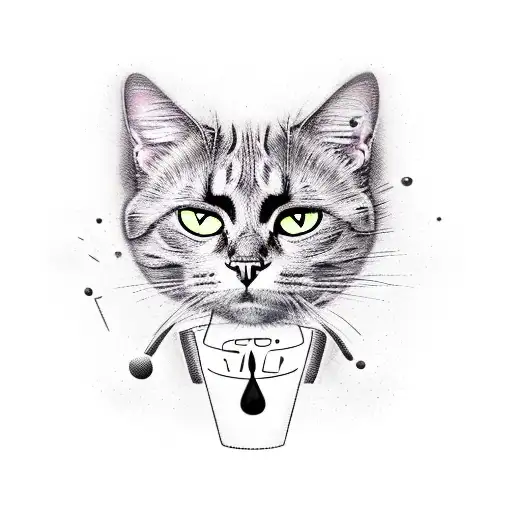 Black Cat With An Acid Style