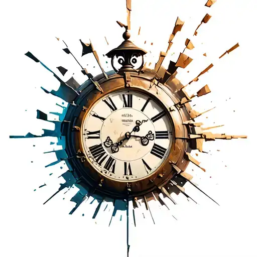 Crumbling Grandfather Clock With The Pieces Running Like Sand Through A Broken Hour Glass