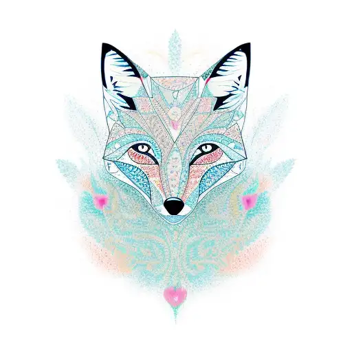 A Fox Surrounded By Intricate Patterns Representing Freedom And Femininity