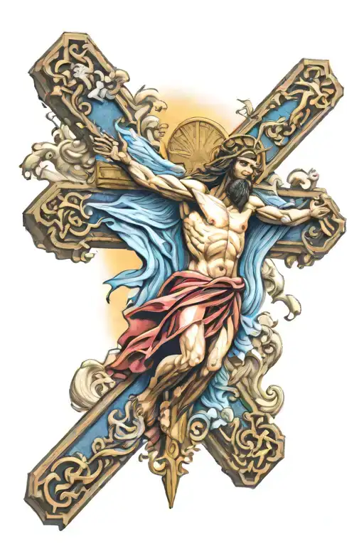 Cross With Jesus Saving Peter