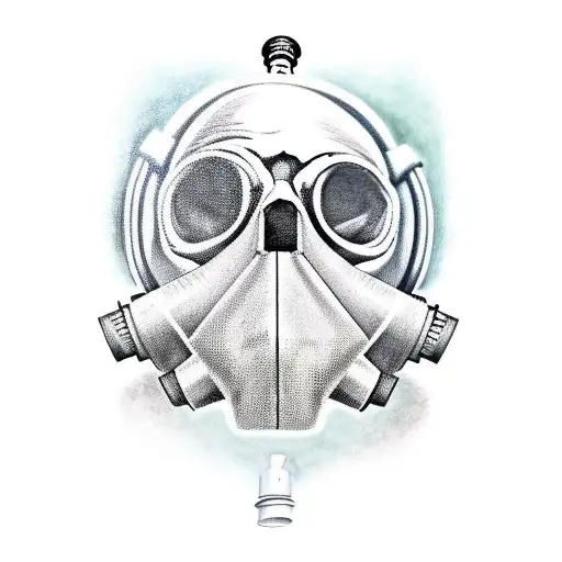 A Skull With A Gas Mask