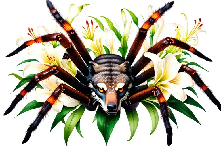 Wolf Head Spider Lilies Blooming Along