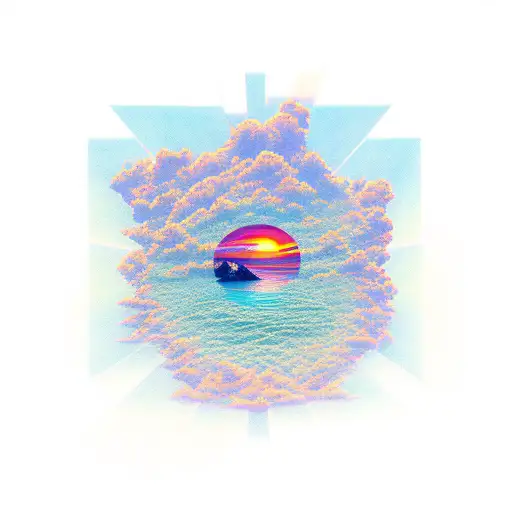 3D Sunrise In Distance