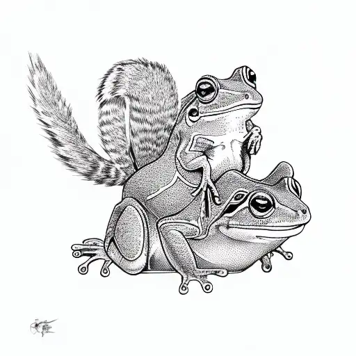 A Squirrel Riding A Frog