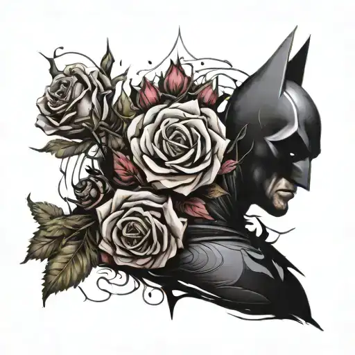 Dark Knight Surrounded With Roses Wrapped