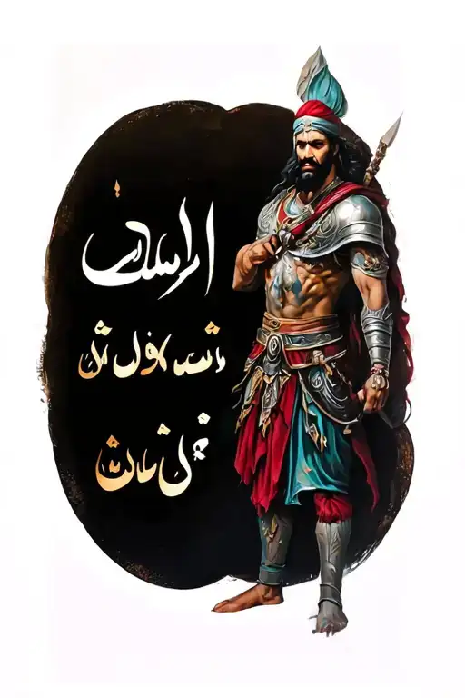 Ali Reza Written In Farsi Persian Warrior