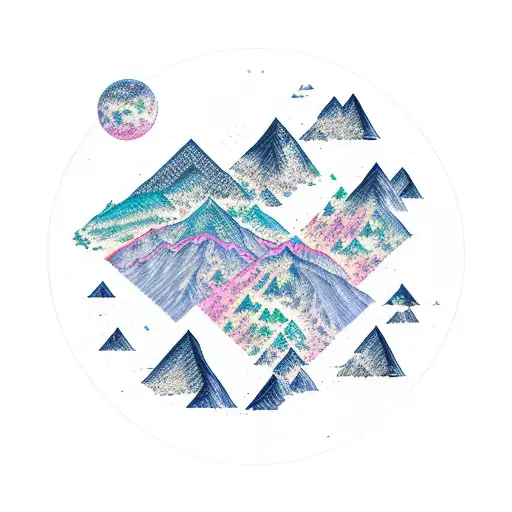 Atlas Maps With Mountains And Constellations