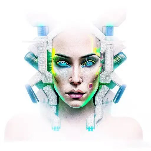 Cyberpunk Woman Face And Neotribal Dettal