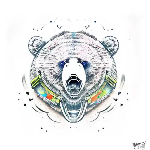 Bear Samurai With A Warhammer