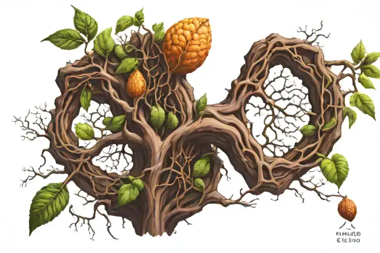 Combine A Cacao Tree With A Neuron To Symbolize The Connection Between Nature And The Mind