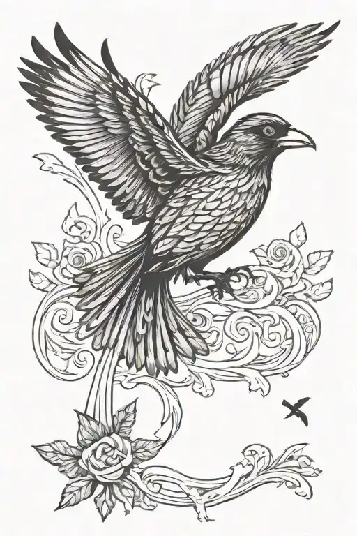 Red Wing Black Bird Flying