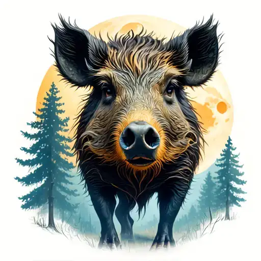 Forest Wild Boar Moon