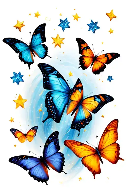 Butterflys Outer Space With Stars