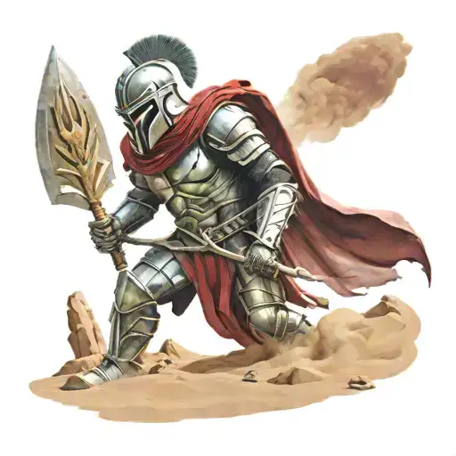 Spartan In Full Armor Stranded On Alien Planet