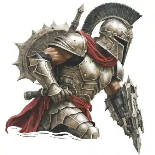 Spartan In Full Armor Stranded On Alien Planet