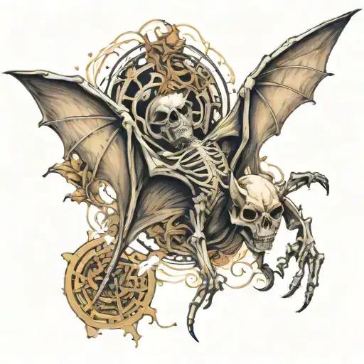 Skeleton Bat Flying