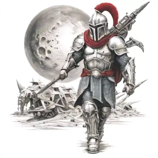 Spartan In Full Armor Stranded On Alien Planet