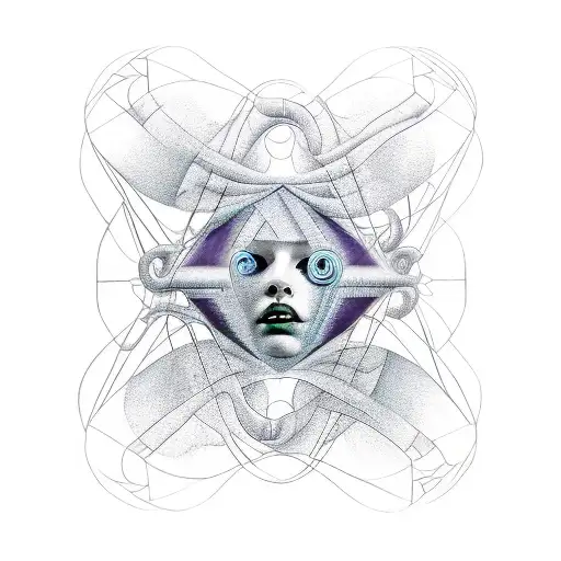 Medusa And Geometric Shapes